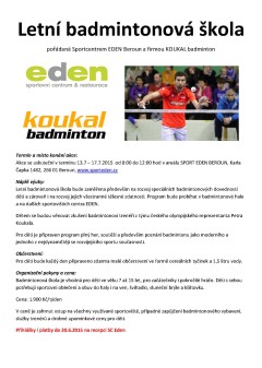 badminton EDEN letní škola 2015